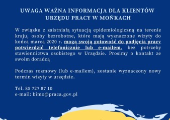 Zdjęcie artykułu Ważna informacja dla klinetów urzędu